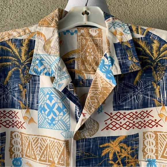 🌴 Men’s Hawaiian Aloha Shirt Tapa Ukulele size M 🌴 - Picture 7 of 11
